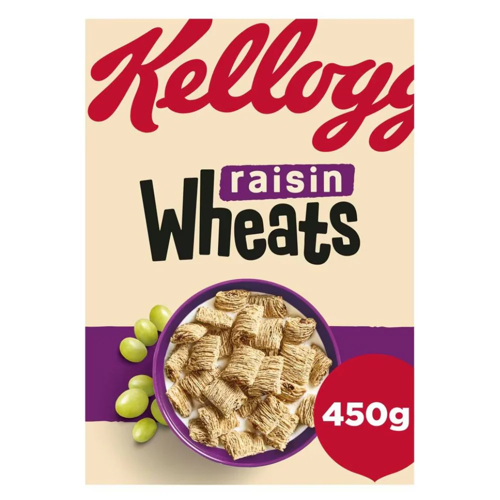 Kellogg's Raisin Wheats, cereali ripieni di crema all'uva da 450g