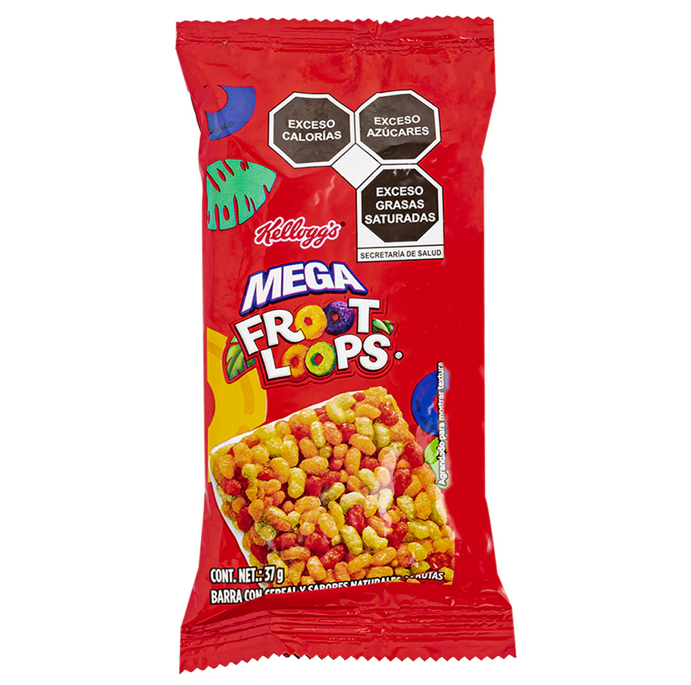 Kellog's Mega Froot Loops, barretta di cereali alla frutta da 37g