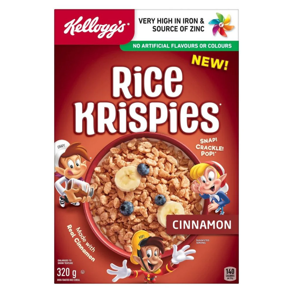 Kellogg's Rice Krispies Cinnamon, cereali alla cannella da 320g