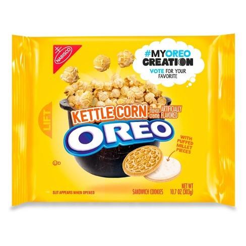 Kettle Corn Oreo, biscotti alla crema con mais da 303g