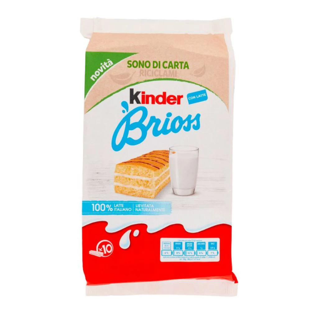 Kinder Brioss, 10 merendine con crema al latte da 27g