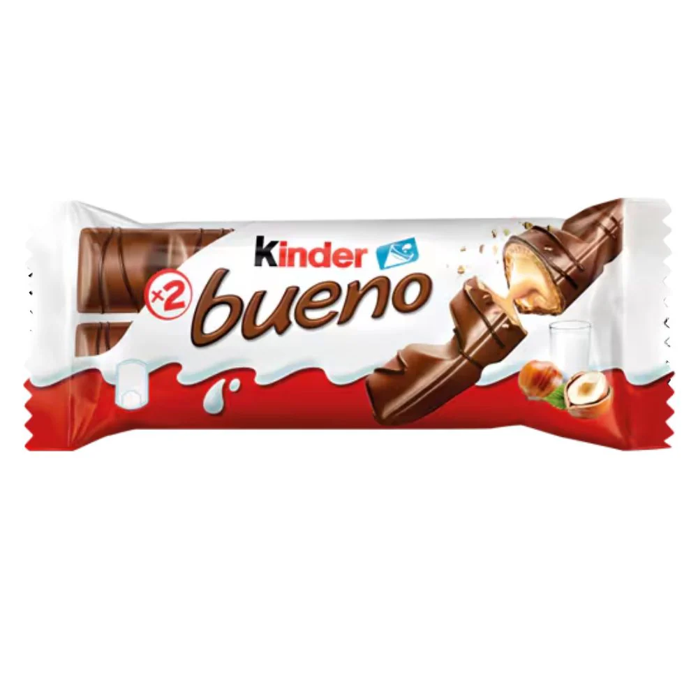 Kinder Bueno, wafer ricoperti di cioccolato e ripieni di crema alla nocciola da 43g