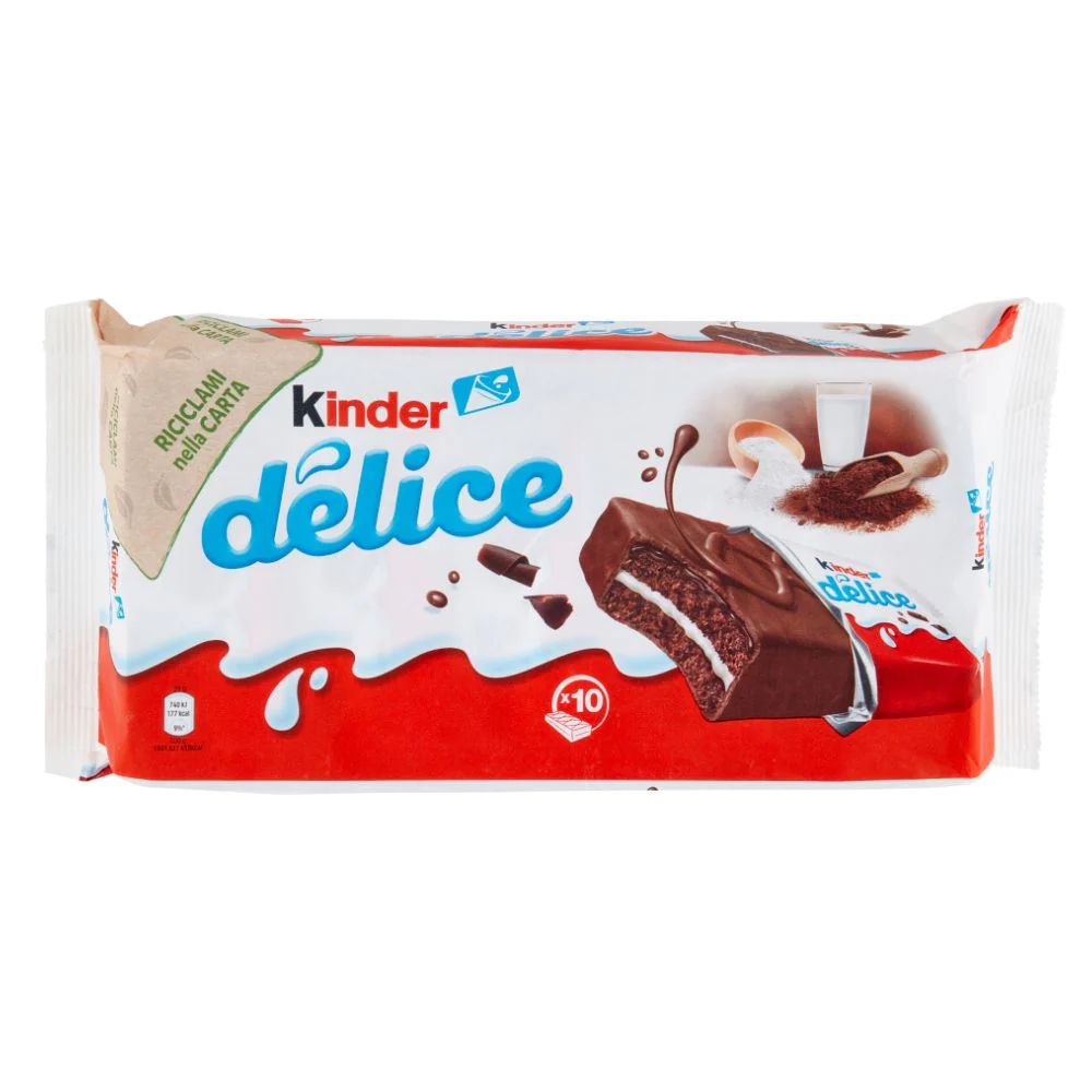 Kinder Delice, 10 merendine al cioccolato da 39g