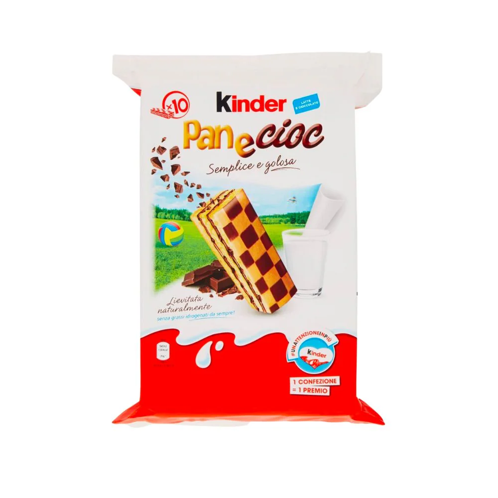Kinder PaneCioc, 10 merendine al latte e al cioccolato da 29g