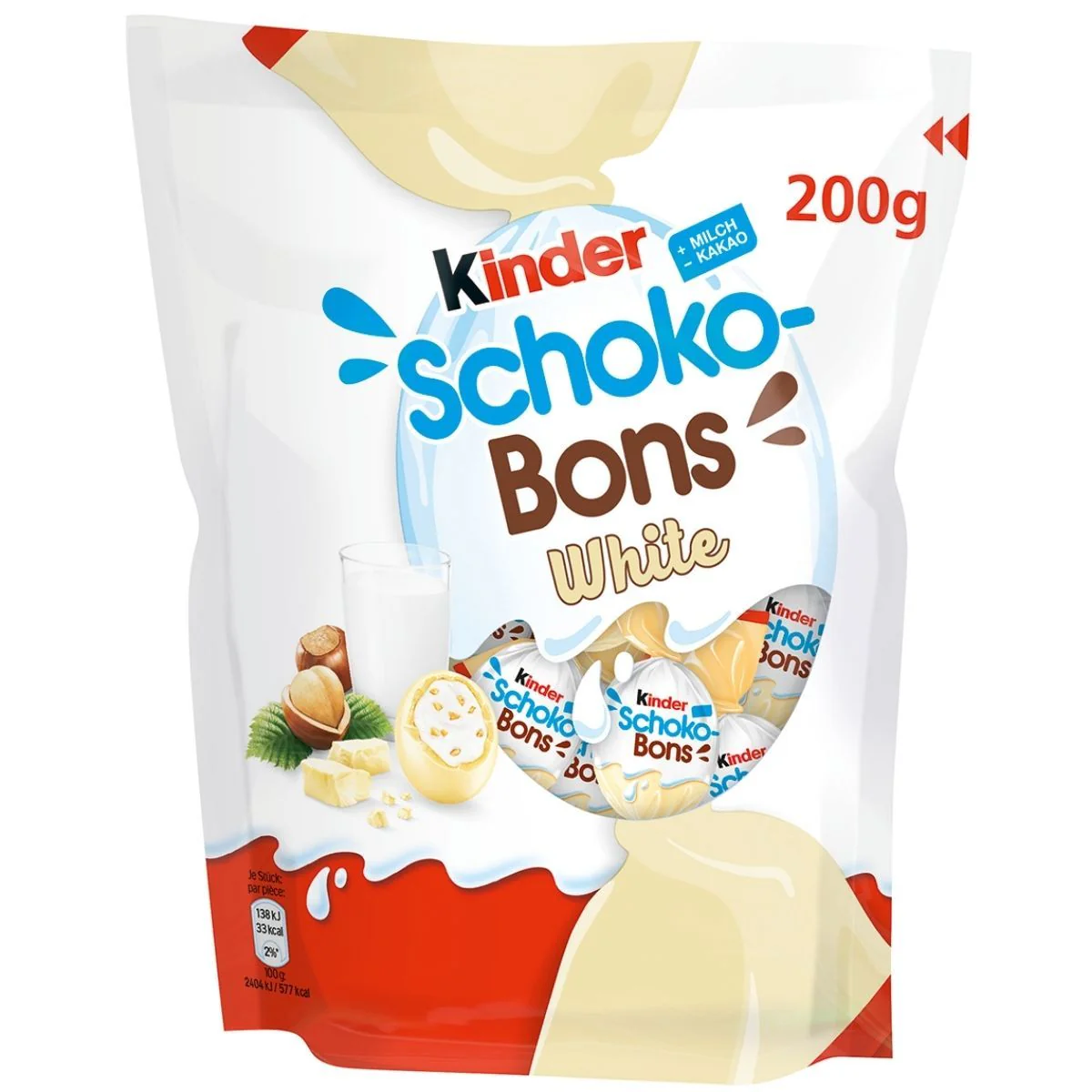 Kinder Schoko Bons White, ovetti al cioccolato bianco con riso soffiato da 200g