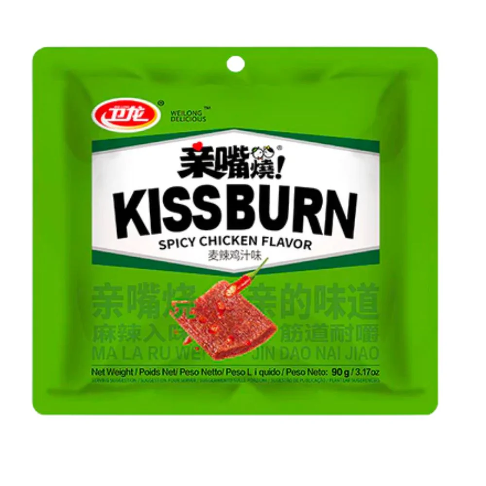 Kissburn Spicy Chicken Flavor, snack di frumento al sapore di pollo piccante in monoporzioni da 90g