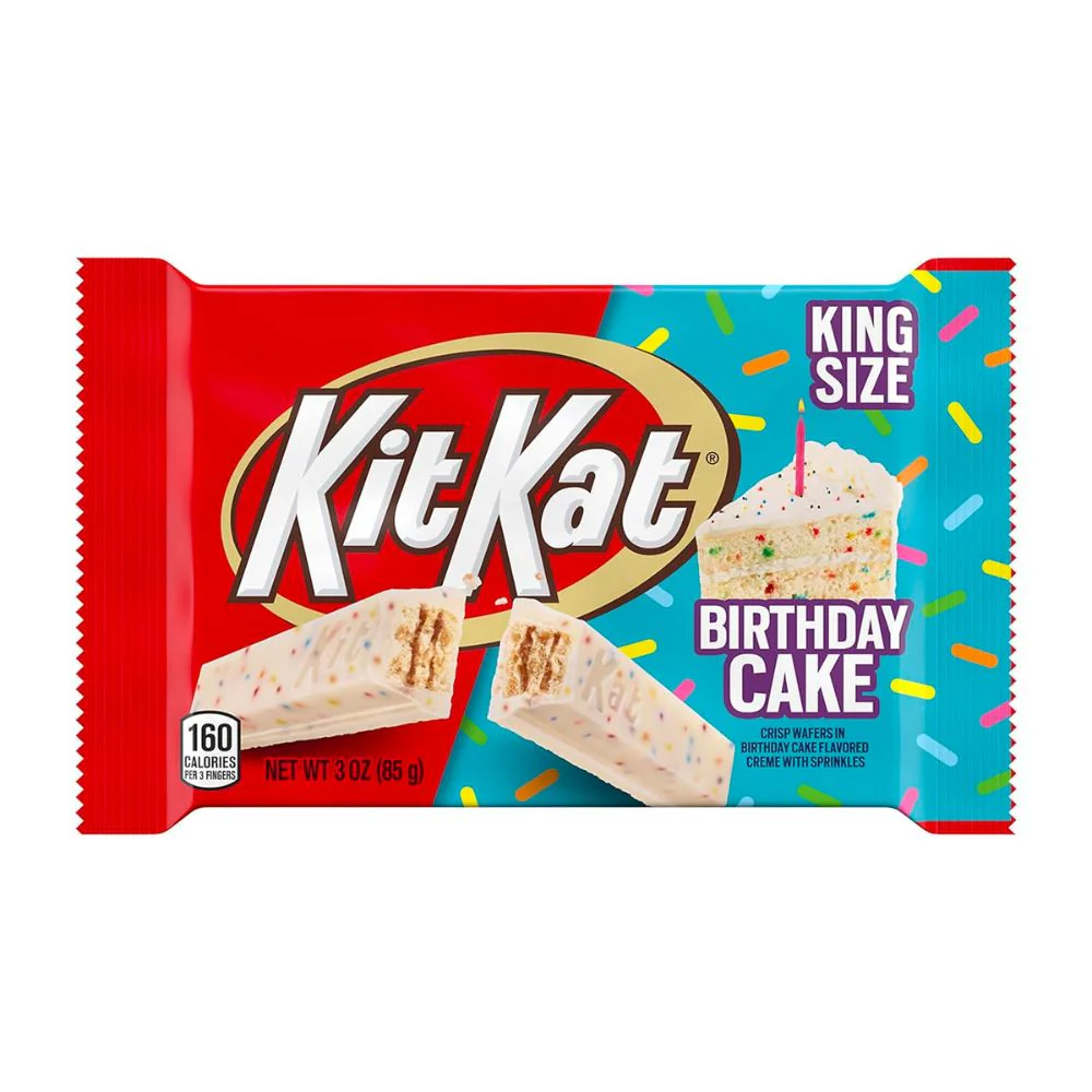 Kit Kat Birthday Cake, wafer ricoperto di cioccolato e confetti colorati da 85g