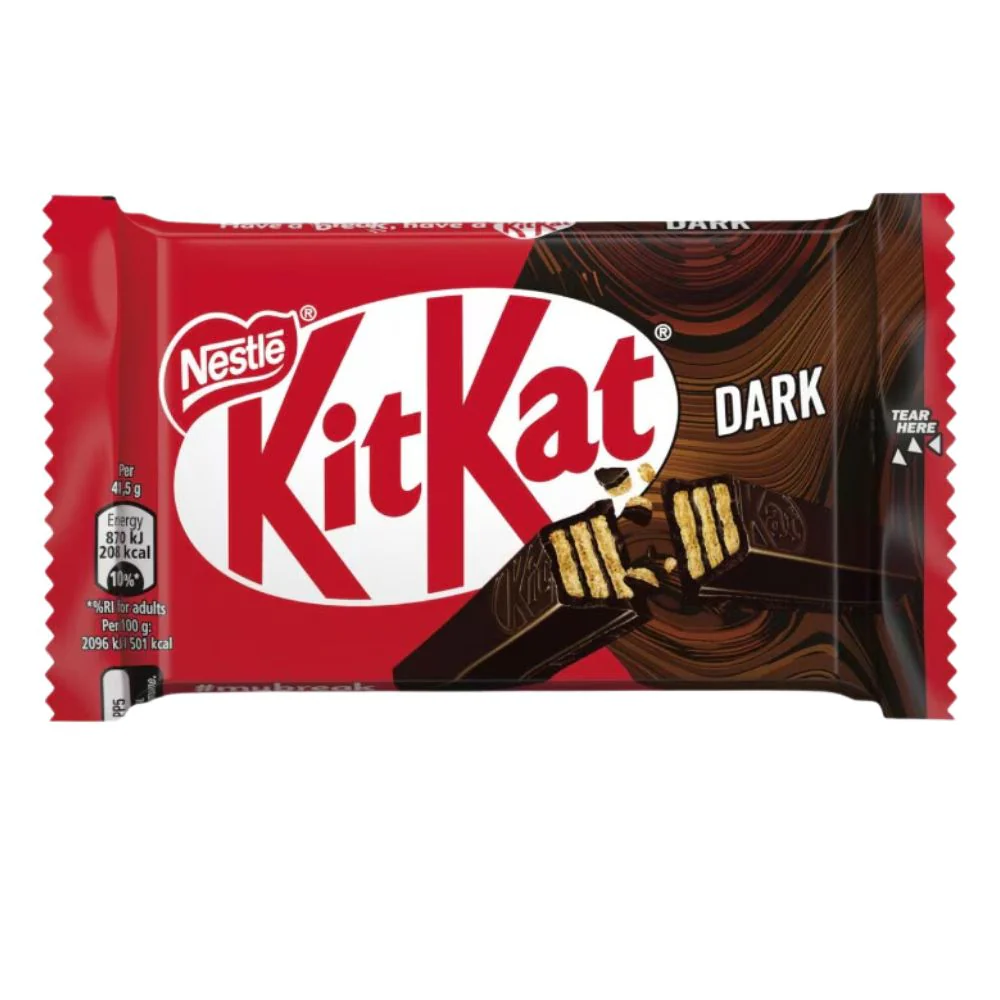 Kit Kat Dark, wafer ricoperto e ripieno di cioccolato fondente da 41.5g