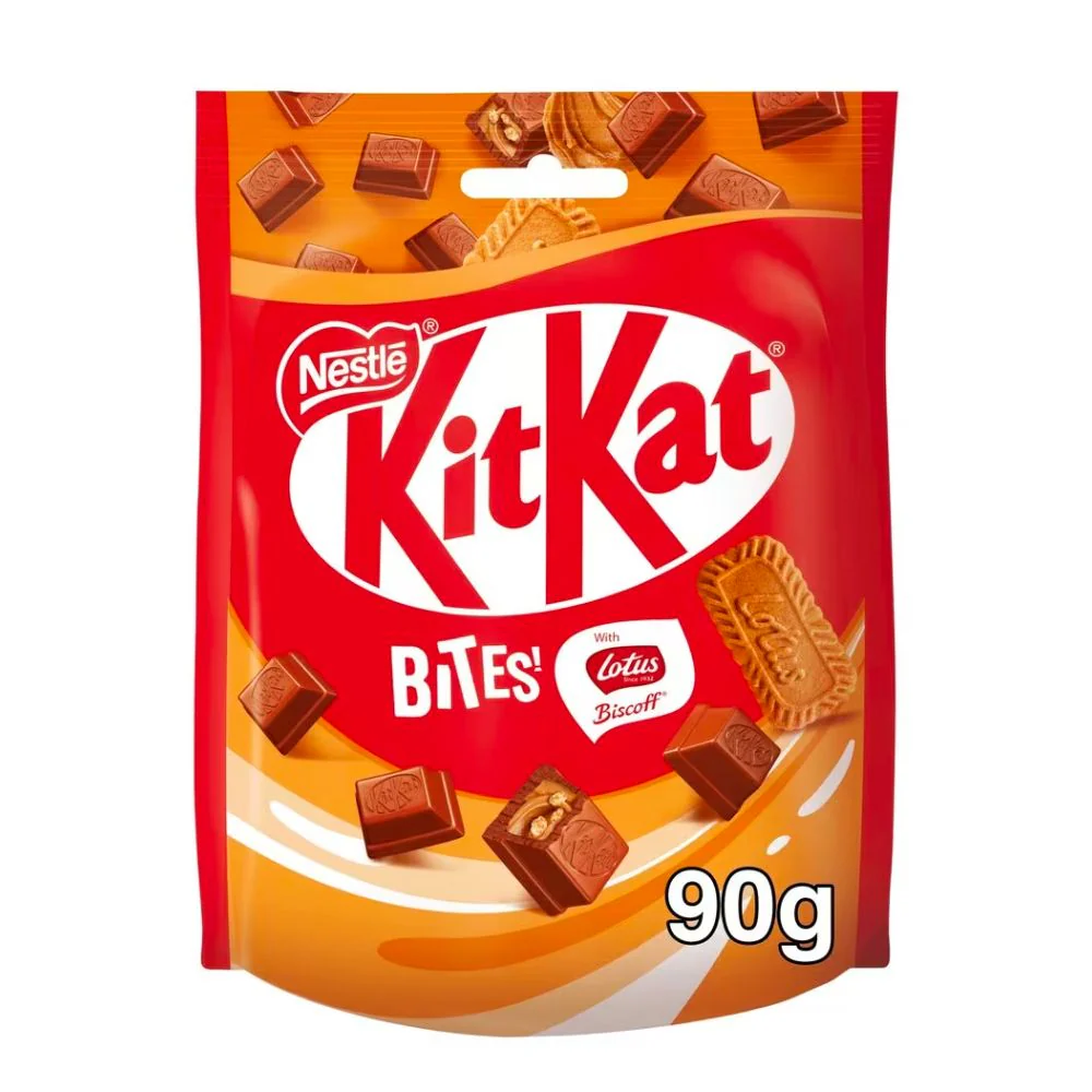 Kit Kat Lotus Bites, wafer ricoperto di cioccolato al sapore di biscotti a caramello da 90g