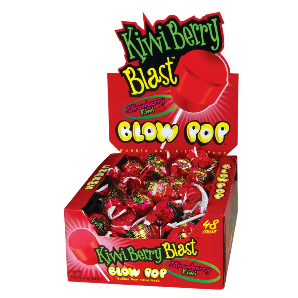 Kiwi Berry Blast Blow Pop, lecca lecca al kiwi da 20g (confezione da 48)