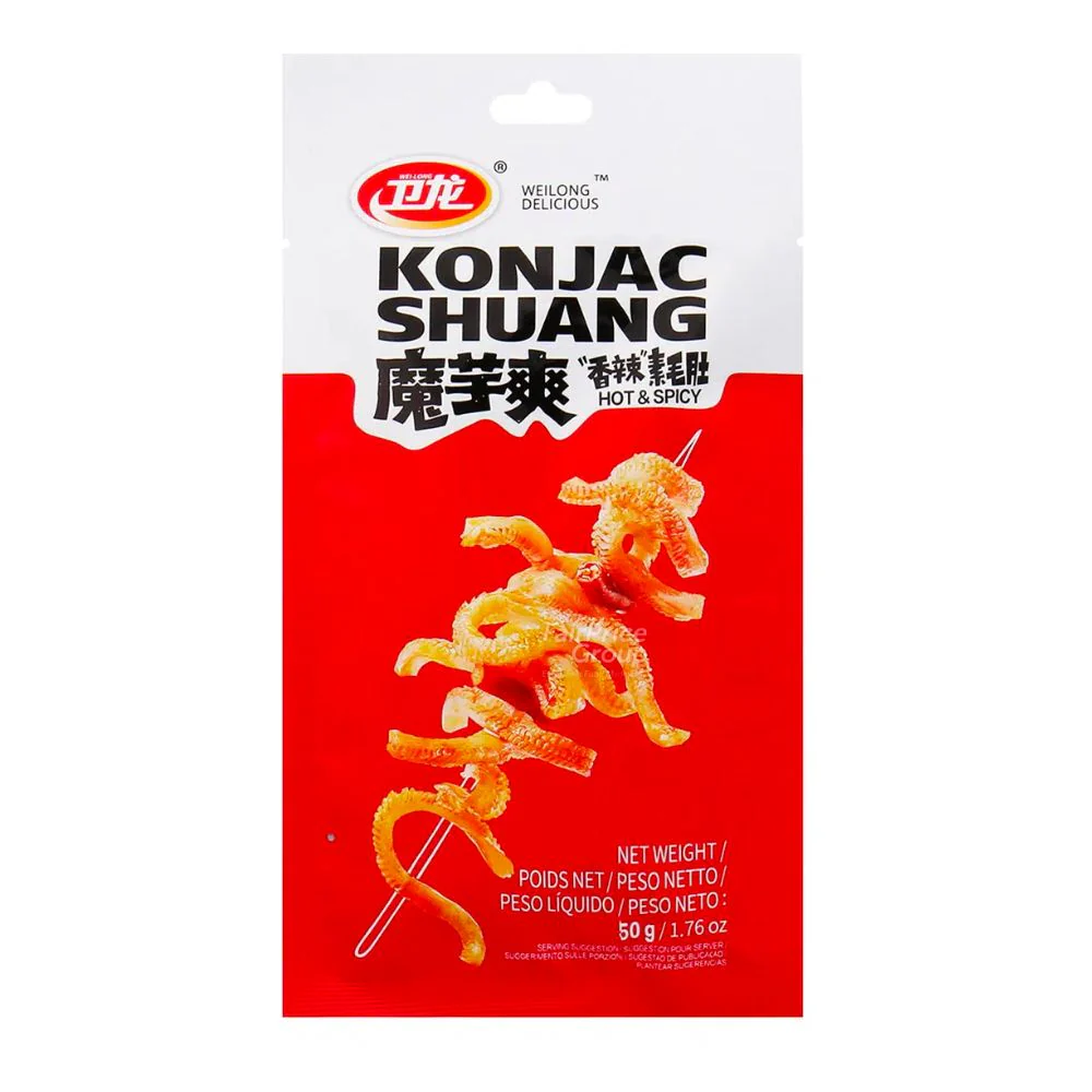 Konjac Shuang Hot & Spicy, snack a base di konjac agrodolce piccante da 50g