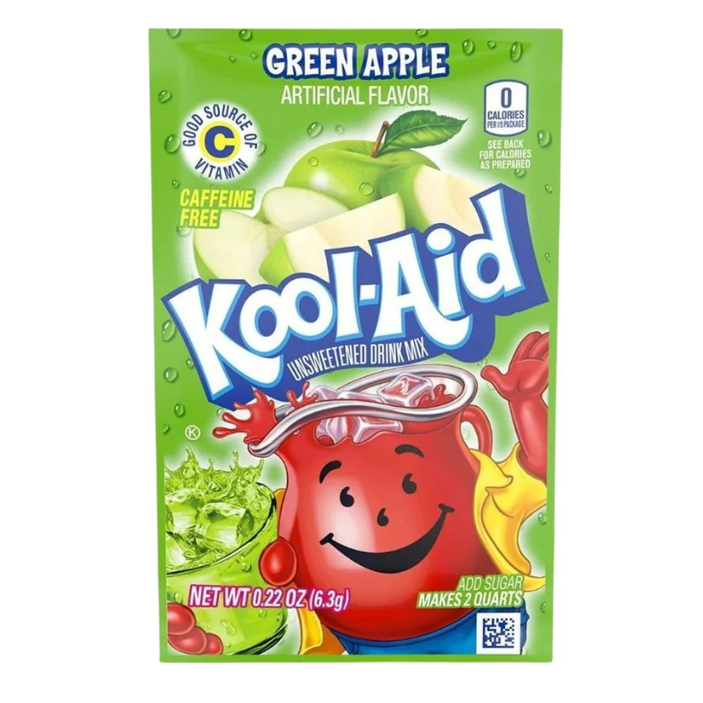 Kool Aid Green Apple, preparato per bevande alla mela verde da 6.3g
