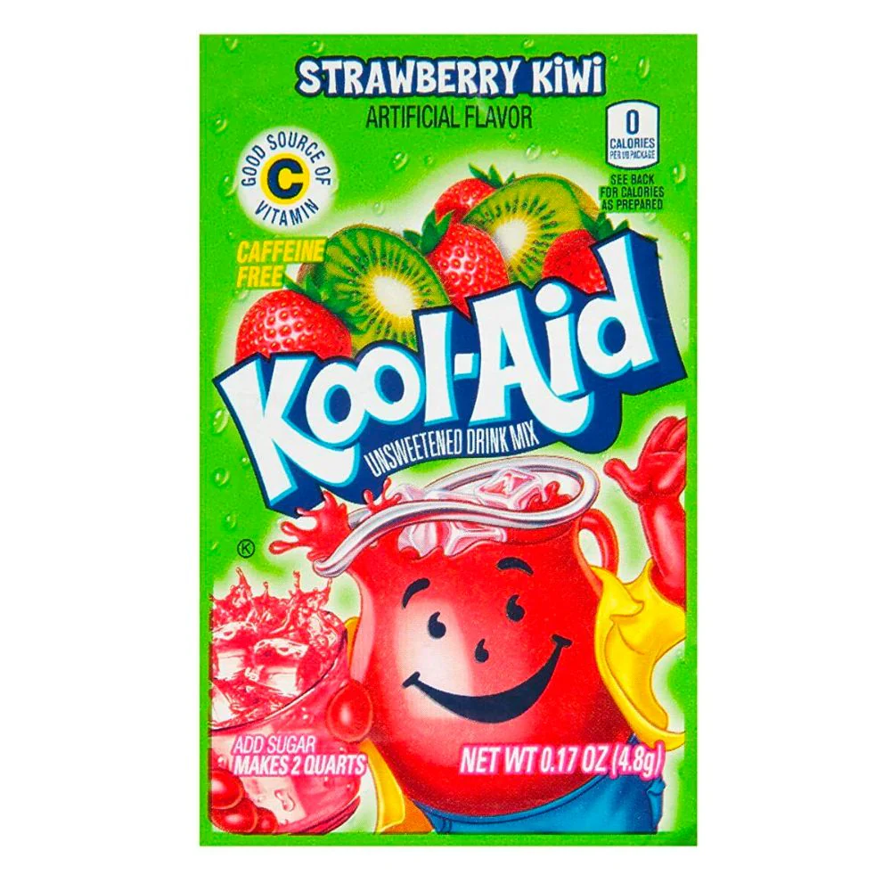 Kool Aid Strawberry Kiwi, preparato per bevande al kiwi e alla fragola da 4.8g