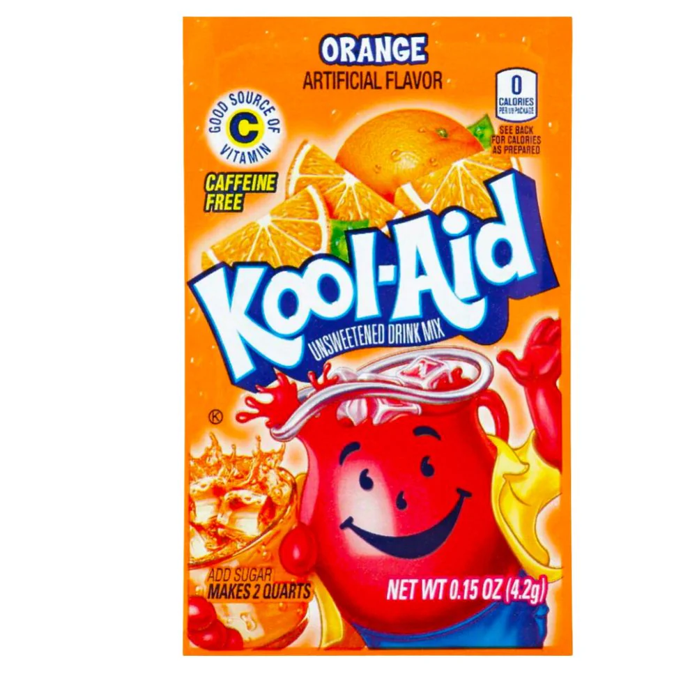 Kool Aid Orange, preparato per bevande all'arancia da 3.9g