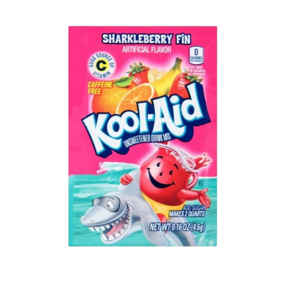 Kool Aid Sharkleberry Fin, preparato per bevande al gusto di frutti misti da 4.6g
