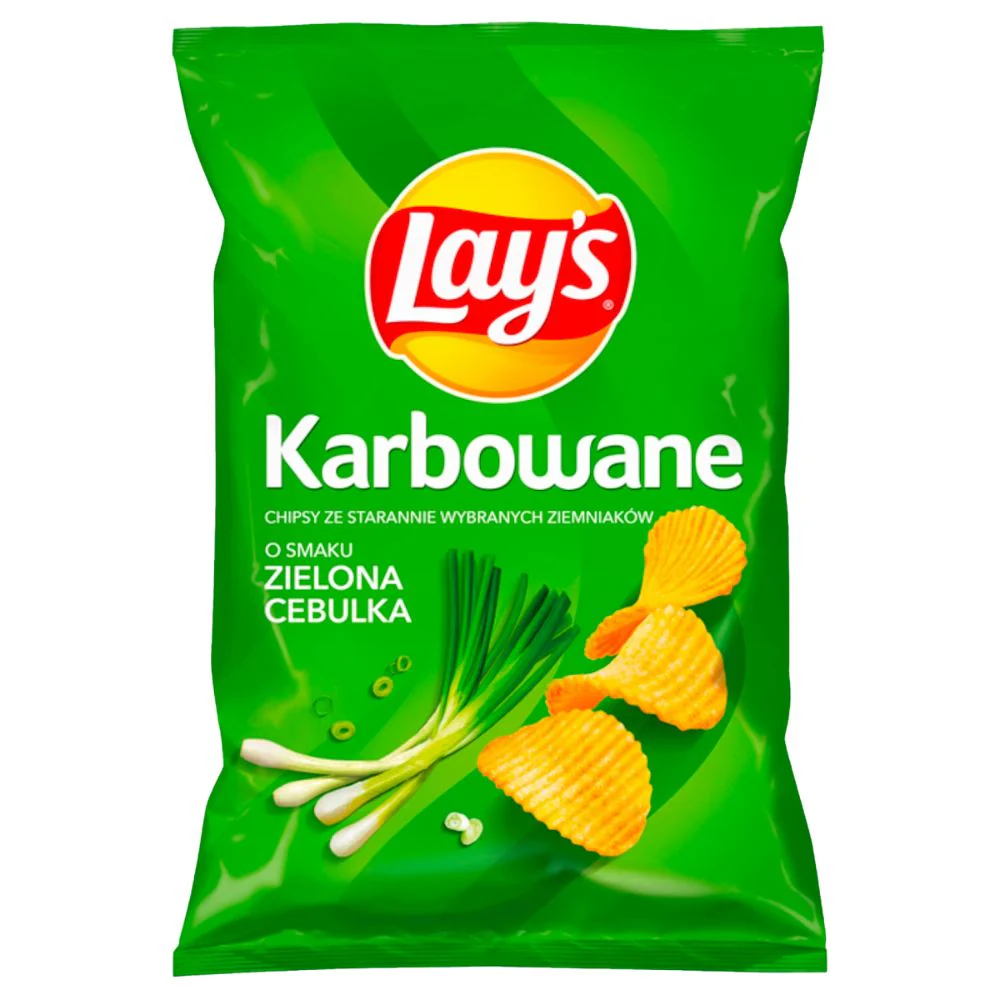 Lay's Karbowane Zielona Cebulka, patatine al gusto di cipolla verde da 130g