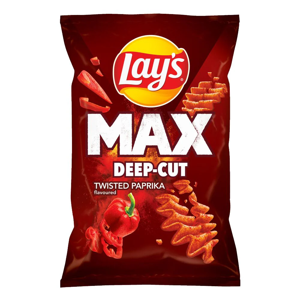 Lay's Max Deep-Cut Twisted Paprika, patatine al gusto di paprika da 120g