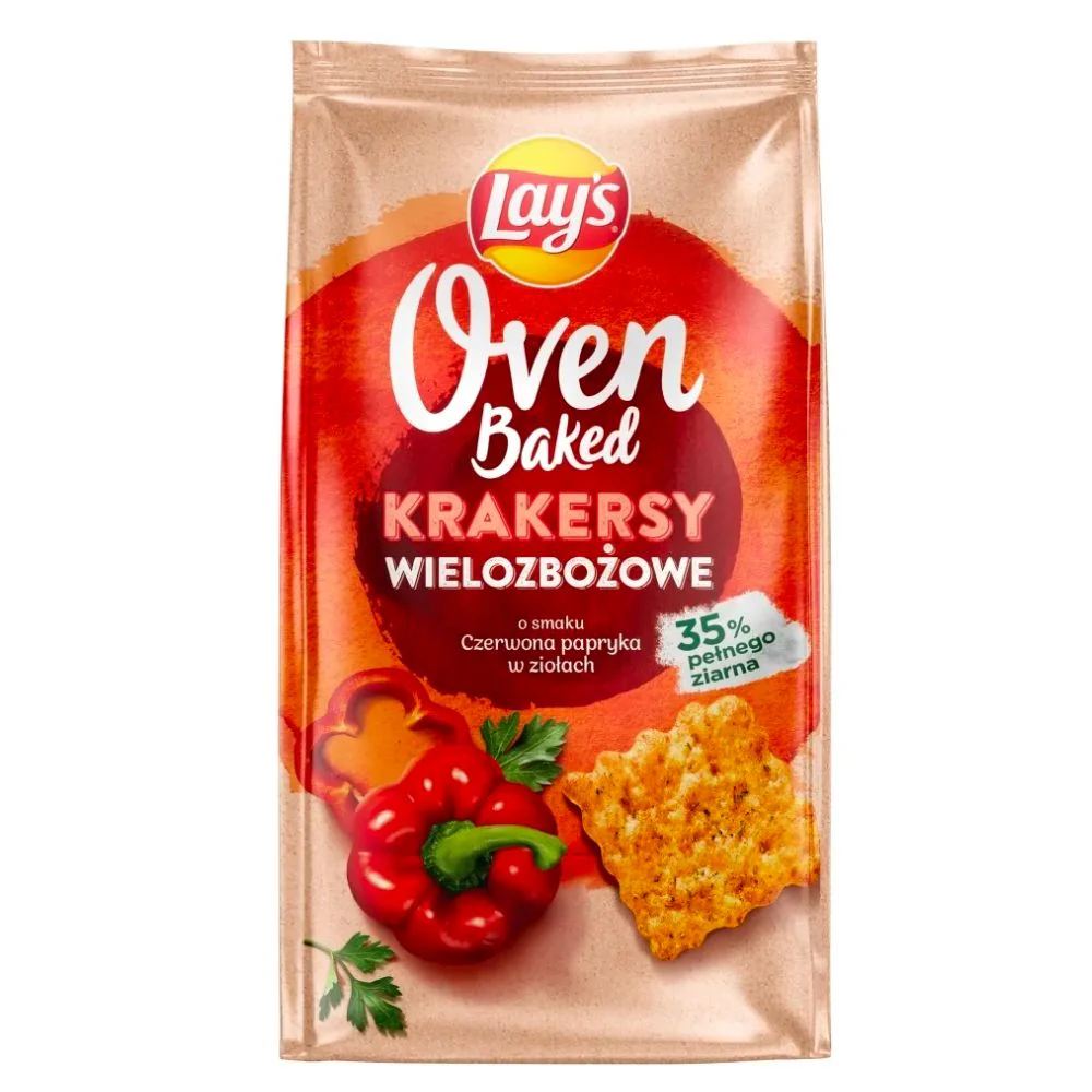 Lay's Oven Baked Crackers Paprika & Herbs, crackers al gusto di peperone ed erbe da 80g