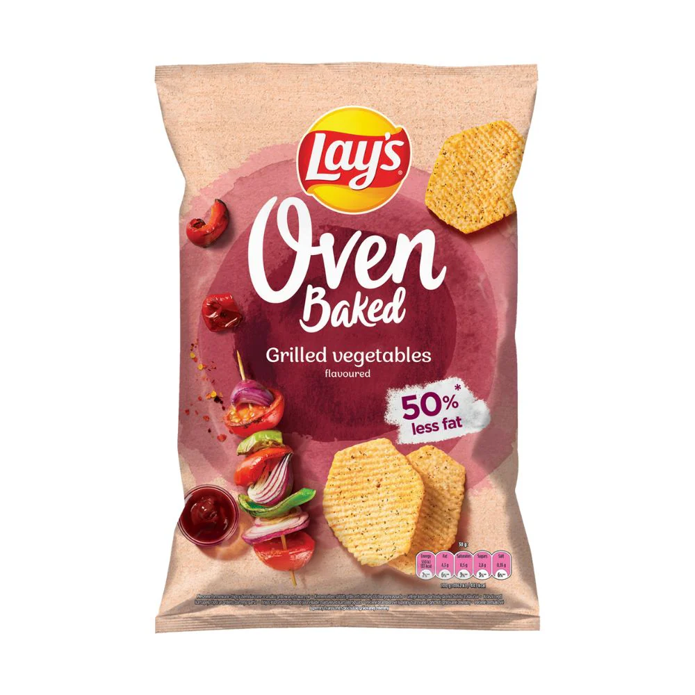 Lay's Oven Baked Grilled Vegetables Flavour, patatine al gusto di verdure grigliate da 125g