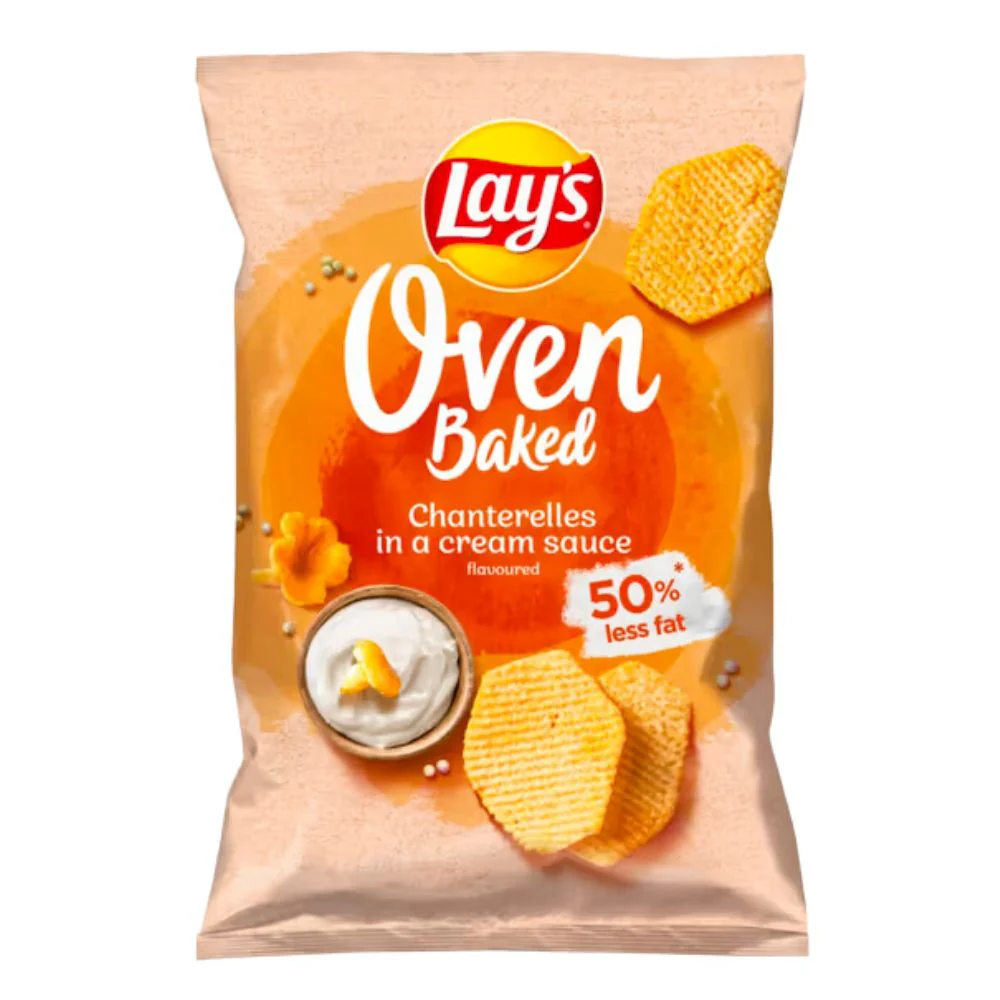 Lay's Oven Bakes Chanterelles Delicate Sauce, patatine al gusto di crema di funghi da 125g