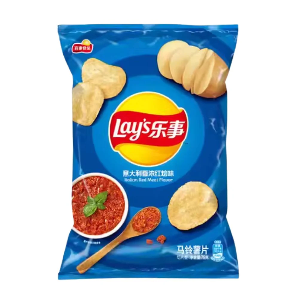 Lay's Italian Red Meat Flavor, patatine al gusto di stufato rosso all'Italiana da 70g