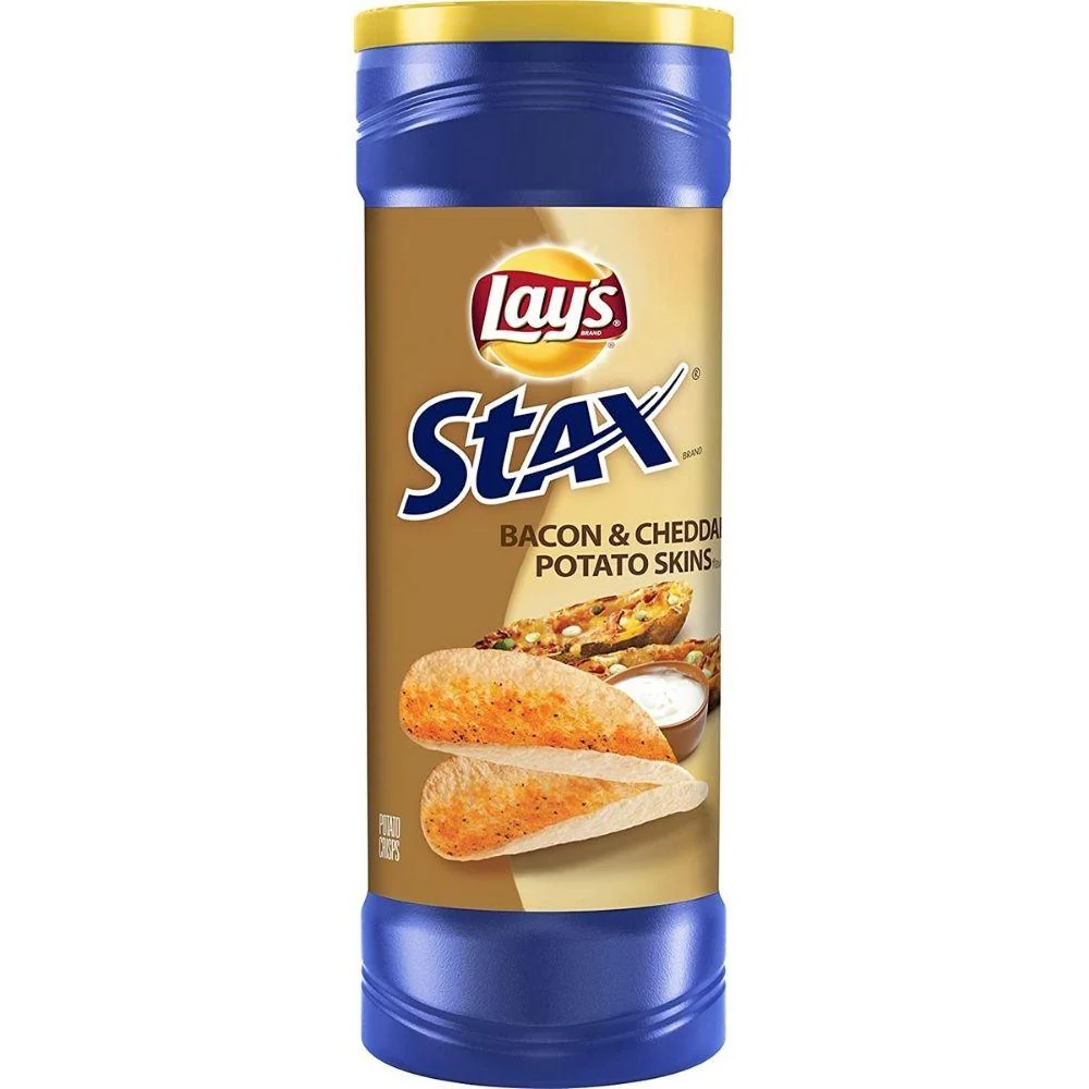 Lay's Stax Bacon and Cheddar Potato Skins, patatine al bacon e formaggio da 155.9g