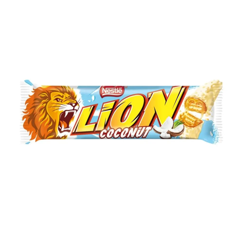 Lion Coconut, wafer ricoperto di cioccolato bianco con crema al cocco da 30g