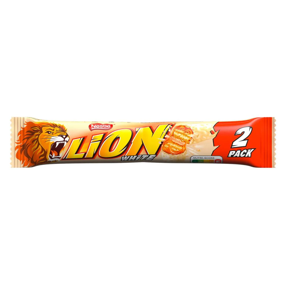 Lion White, barrette al cioccolato ripiene di wafer e riso soffiato da 60g