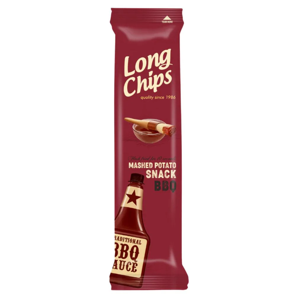 Long Chips BBQ, patatine lunghe al gusto di BBQ da 75g