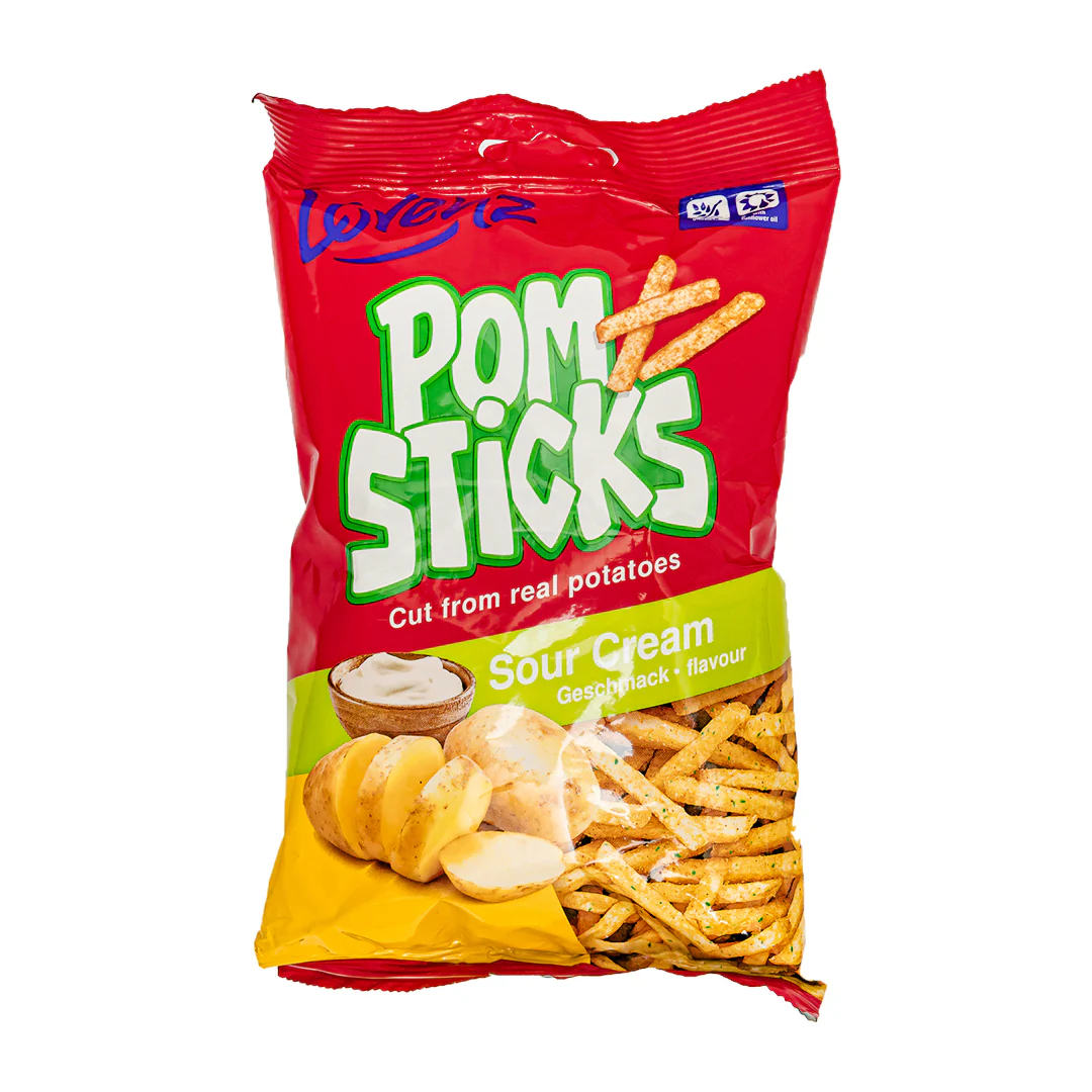Lorenz Pom Sticks Sour Cream, stick di patate al gusto di panna acida da 85g