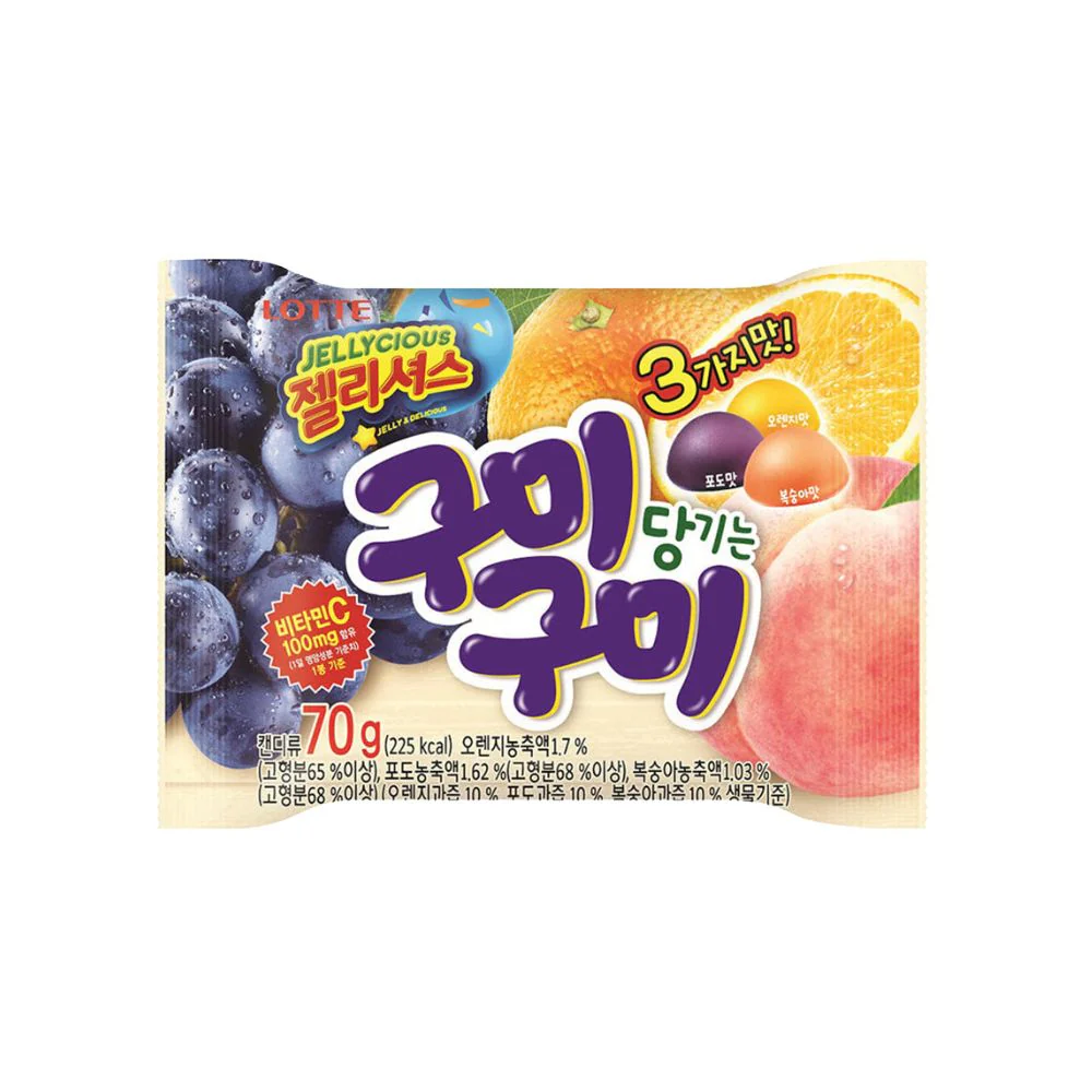 Lotte Jellycious Fruit, caramelle gommose al gusto di frutta da 70g