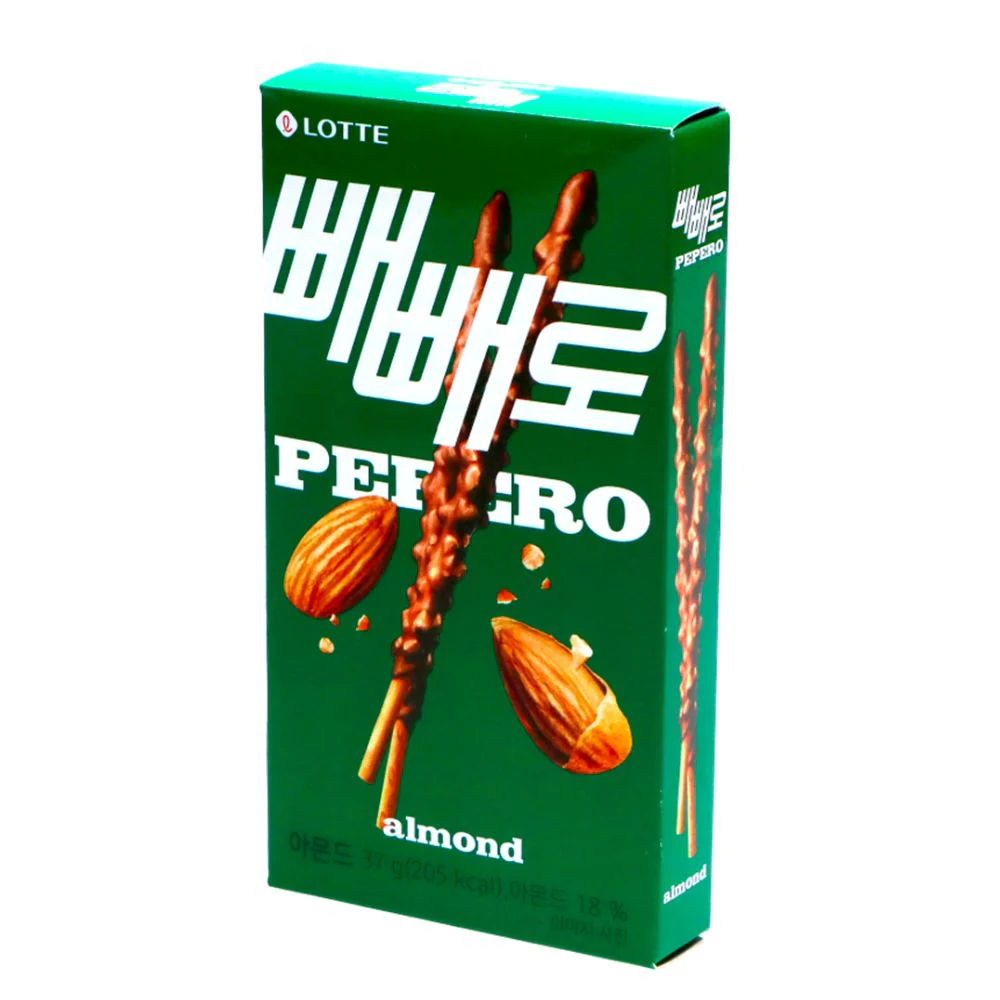 Lotte Pepero Almond Chocolate, biscotti ricoperti di cioccolato e mandorle da 37g