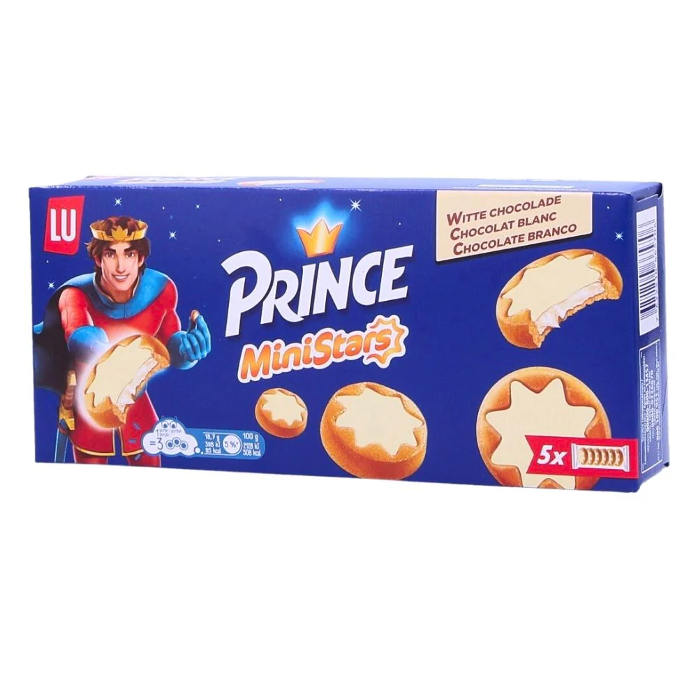 Lu Prince MiniStar White, biscotti ripieni al latte e cioccolato bianco da 187g