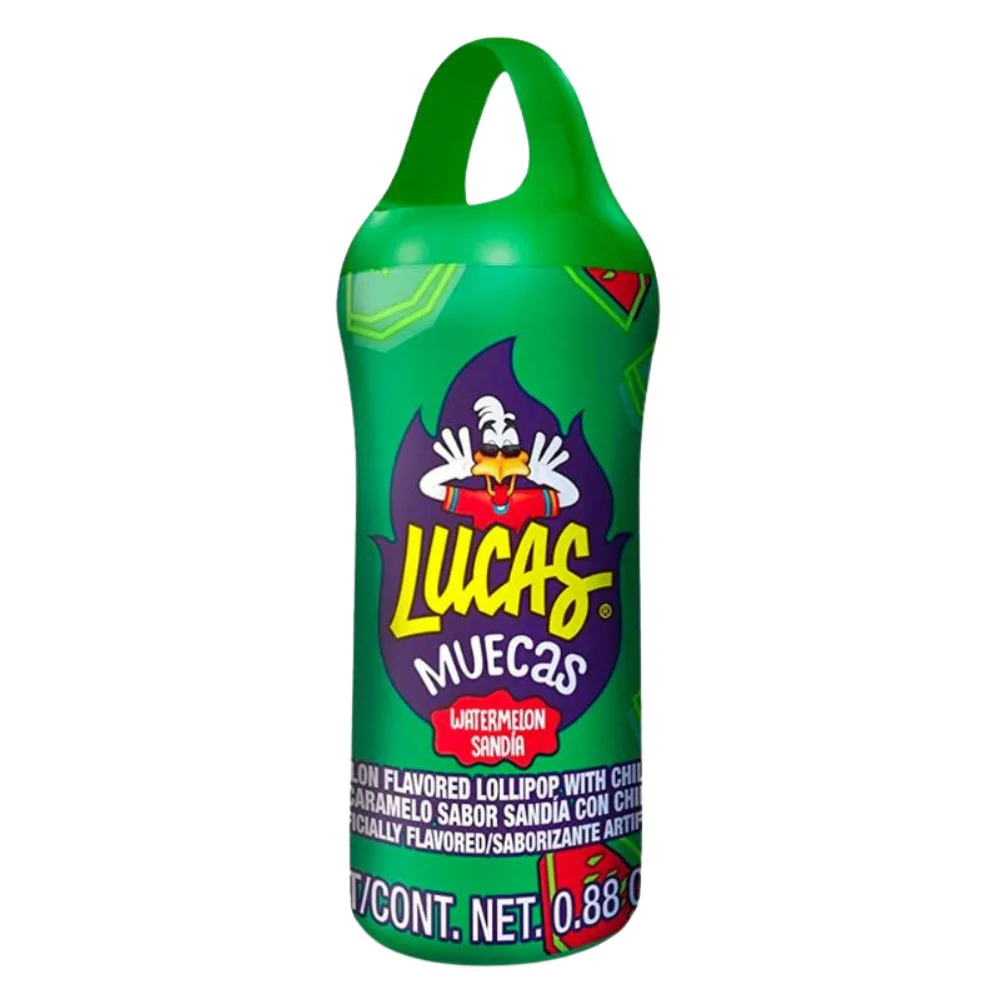 Lucas Muecas Watermelon Sandia, caramella al gusto anguria con polverina piccante da 24g