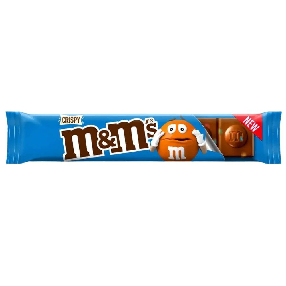 M&M's Crispy, barretta al cioccolato con riso soffiato e M&M's da 31g