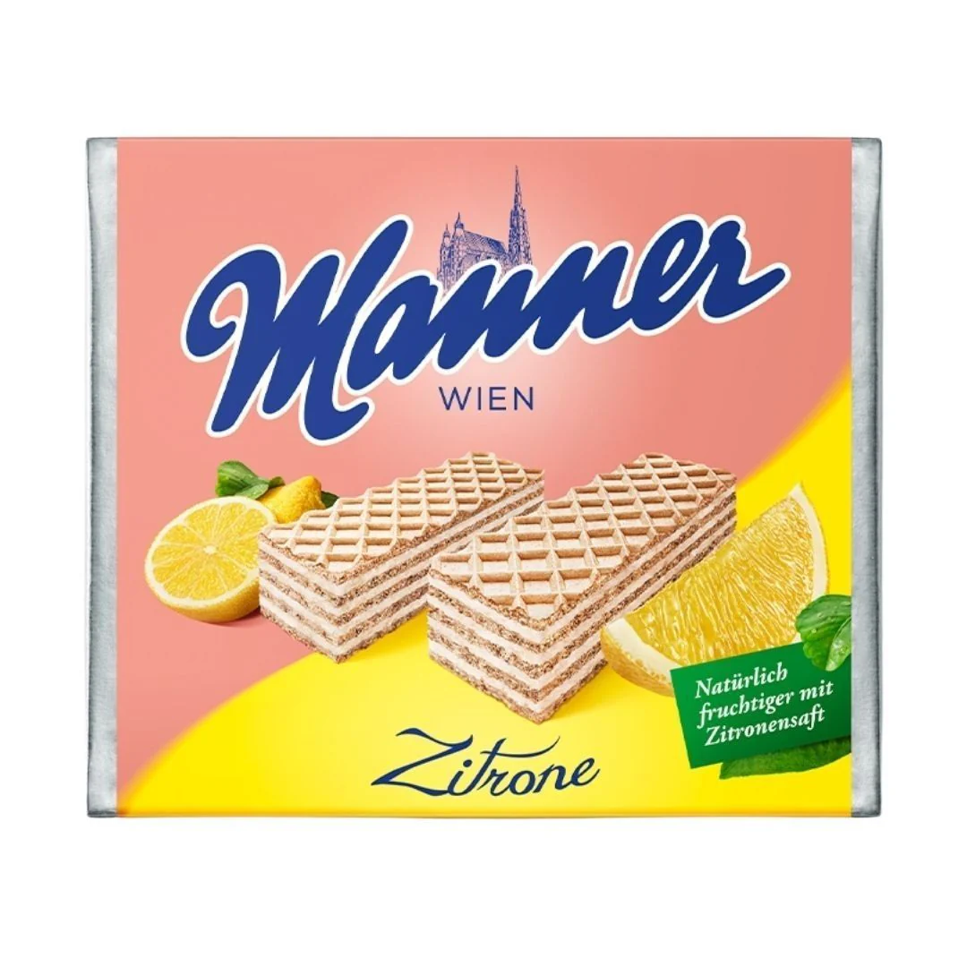 Manner Wien Zitrone, wafer con crema al limone da 75g
