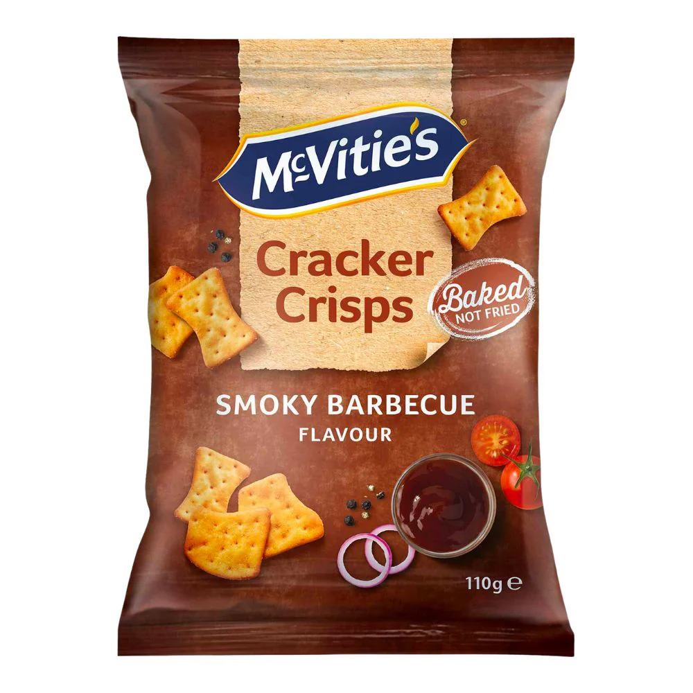 McVitie's Smokey BBQ Cracker Crisps, cracker al gusto di salsa barbecue da 110g
