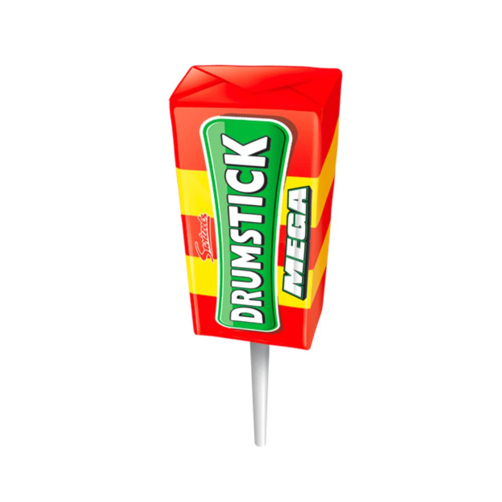Swizzle Drumstick mega, lecca lecca al gusto lampone e latte da 28g