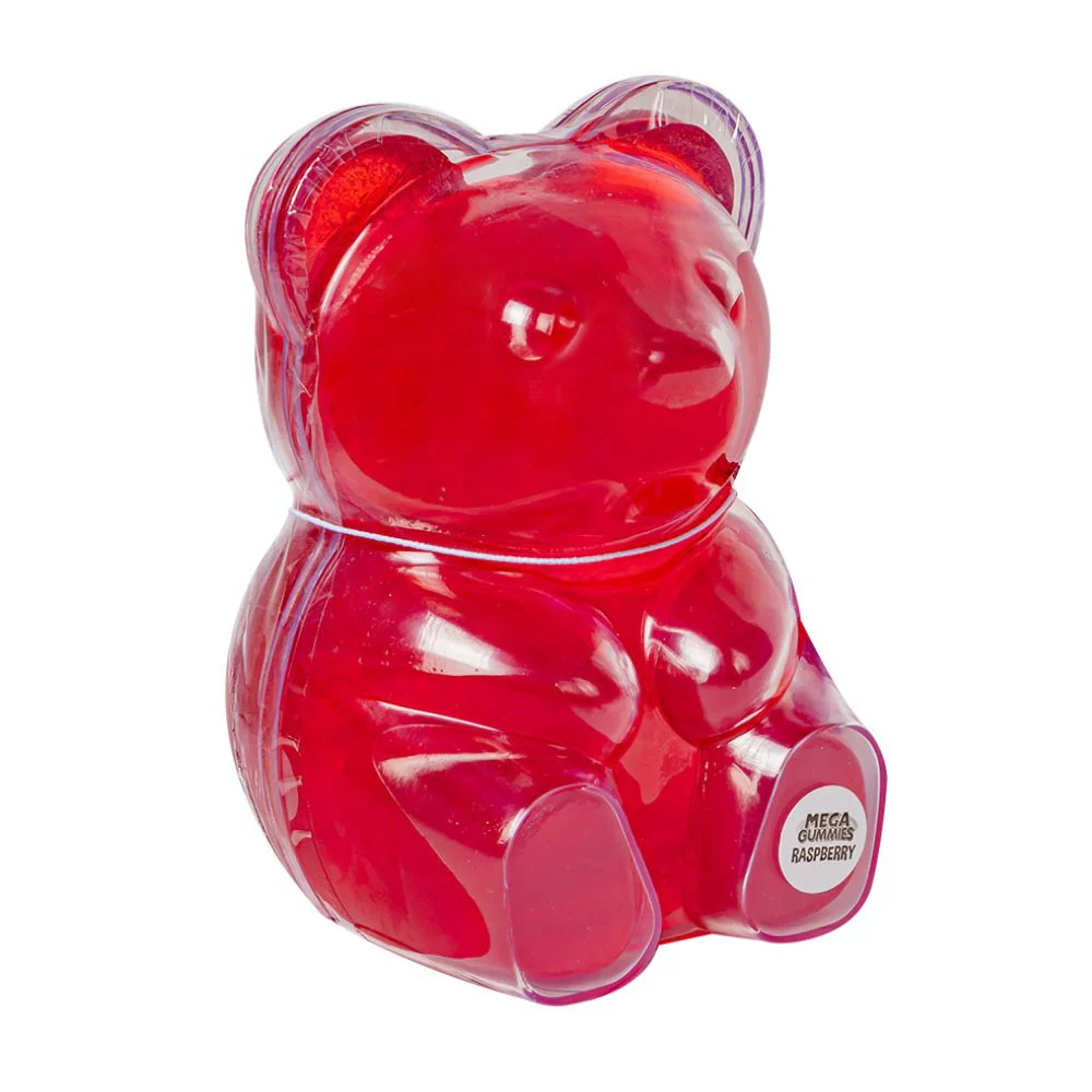 Mega Gummies Raspberry Bear, caramella gommosa al gusto di lampone a forma di orso da 350g
