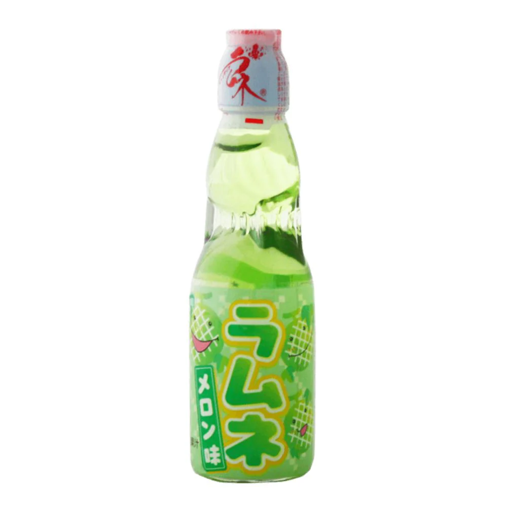 Hata Ramune Melon Soda, bevanda gassata al gusto di melone da 200ml
