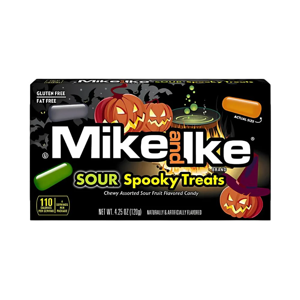 Mike and Ike Sour Spooky Treats, caramelle aspre al gusto di frutta da 120g