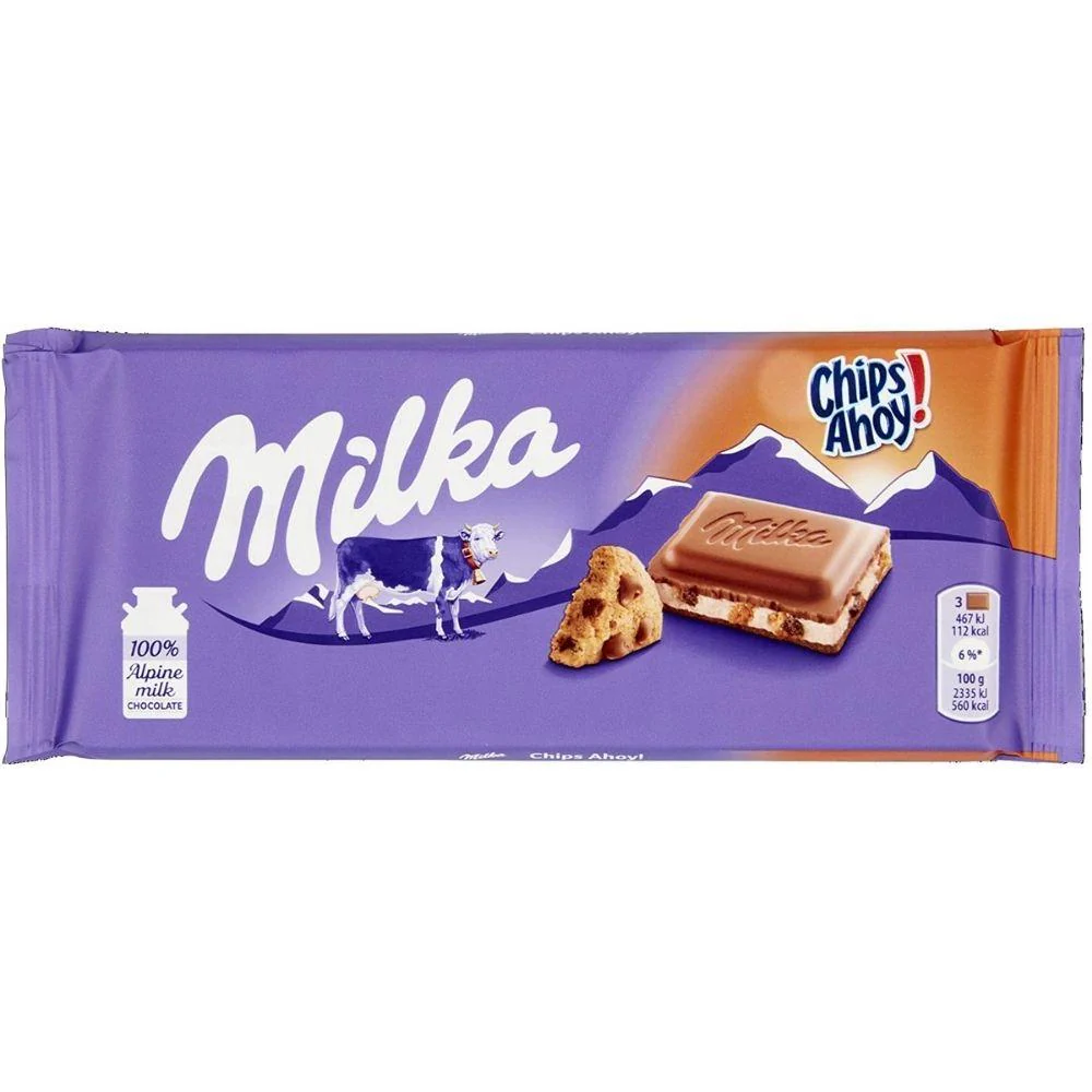 Milka Chips Ahoy, barretta di cioccolato al latte con Chip Ahoy da 100g