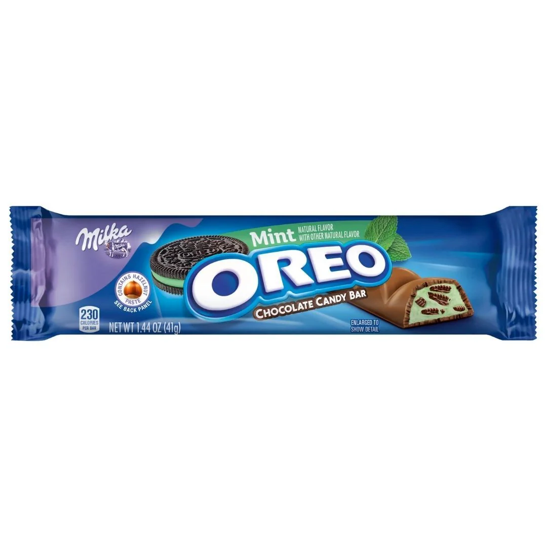 Milka Oreo Mint Chocolate Candy Bar, barretta al cioccolato e menta da 41g