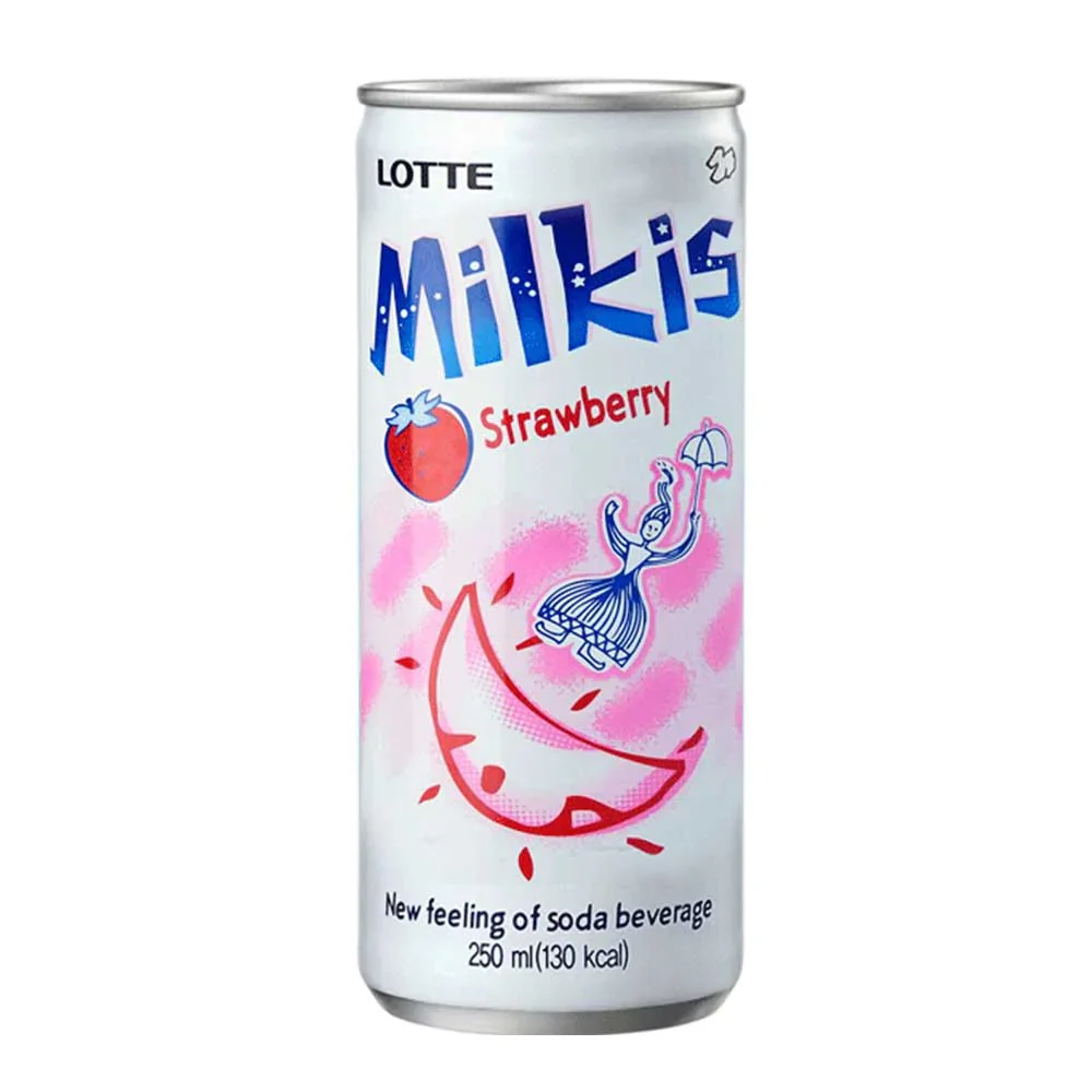Milkis Strawberry, bevanda al gusto di latte e fragola da 250ml