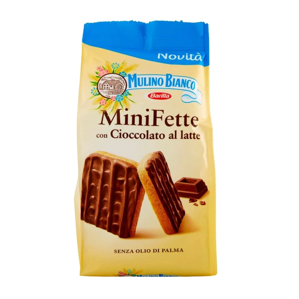 Mini Fette Mulino Bianco, biscotti con cioccolato al latte da 110g