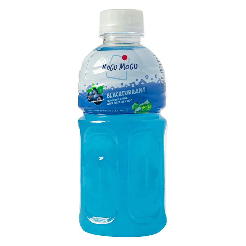 Mogu Mogu Blackcurrant Flavored Drink, bevanda al gusto di ribes nero e nata de coco da 320ml