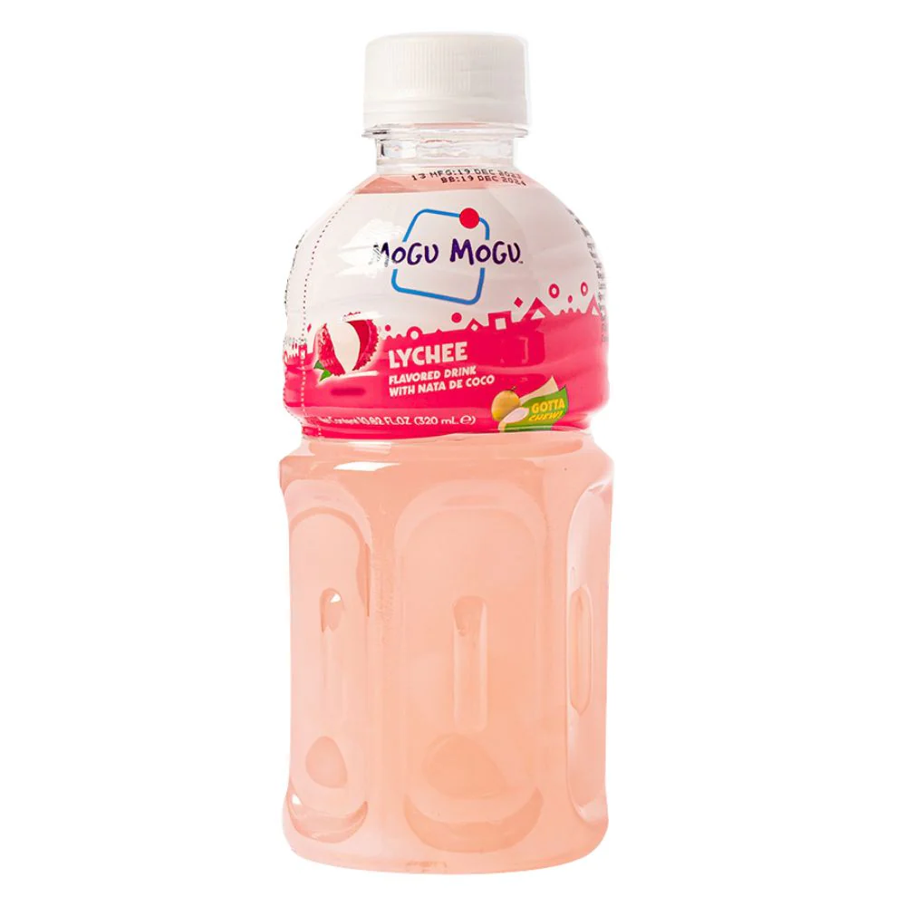 Mogu Mogu Lychee Juice, bevanda al succo di litchi e Nata de cocco da 320ml