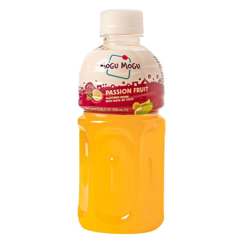 Mogu Mogu Passion Fruit Flavored Drink, bevanda al gusto di frutto della passione con nata de coco da 320ml