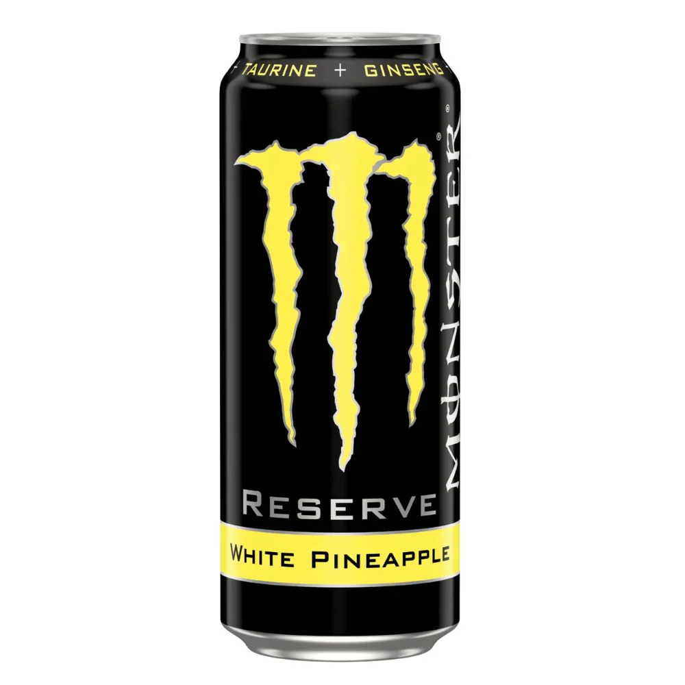 (Monster non da collezione, danneggiata) Monster Reserve white Pineapple, energy drink al gusto di ananas da 500ml