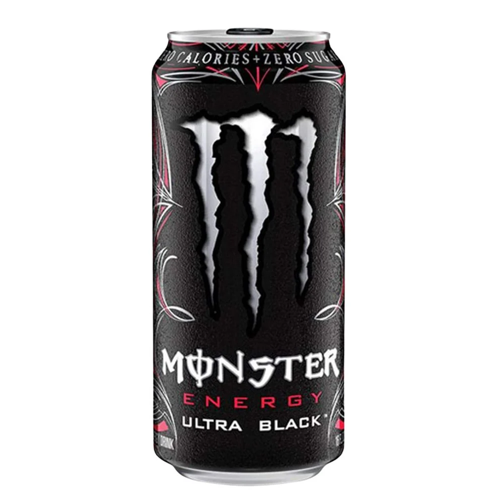 (Monster non da collezione, danneggiata) Monster Ultra Black Zero, energy drink alla frutta da 500ml